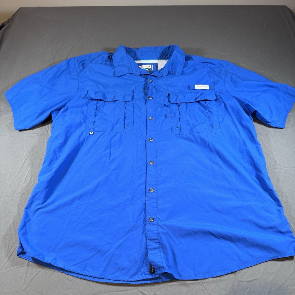Magellan Outdoors Men's Button Up Blue 2XL
